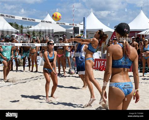 teams from miami s top modeling agencies participate in beach volleyball during the 8th annual