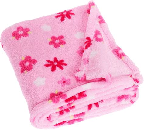 Playshoes Baby Soft Fleece Blanket Flowers Pink 75 X 100 Cm Amazon