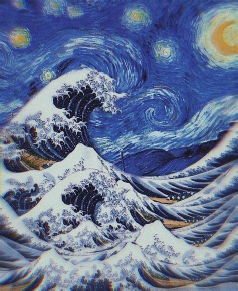 The Great Wave Off Kanagawa X The Starry Night Starry Night Great