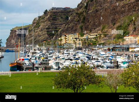 Calheta Beach And Marina Madeira Portugal Stock Photo Alamy