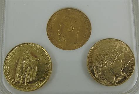 Lot Three Foreign Gold Coins