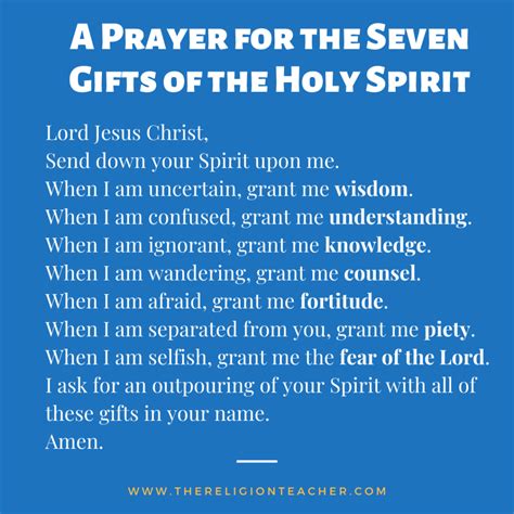 The 7 Ts Of The Holy Spirit Lesson Plan And Worksheet
