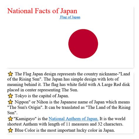 National Facts Of Japan Japan Facts Facts Fun Facts