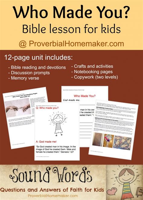 Free Who Make You Bible Lesson For Kids Free Homeschool Deals