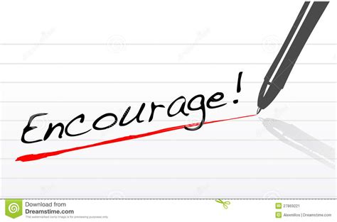 Encourage Written On A Notepad Paper Stock Illustration Image 27869221