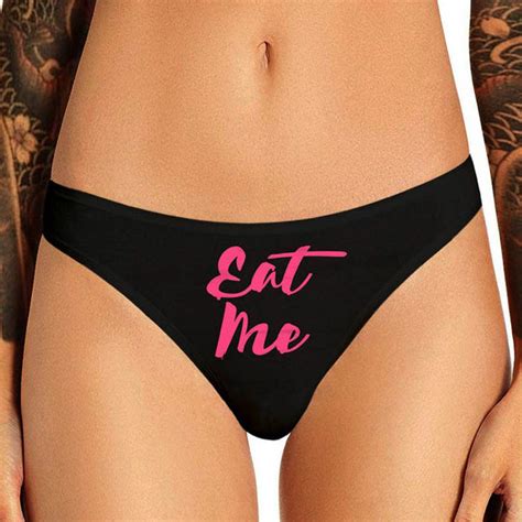 Eat Me Printed Thong Panty Gift Sexy Funny Gift For Girlfriend Wife