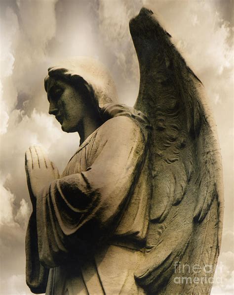 Angel Wings Praying Spiritual Angel In Clouds Photograph By Kathy Fornal