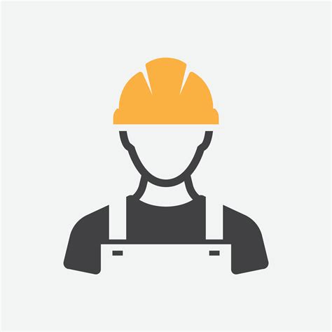 Construction Worker Icon Vector Person Profile Avatar With Hard Helmet