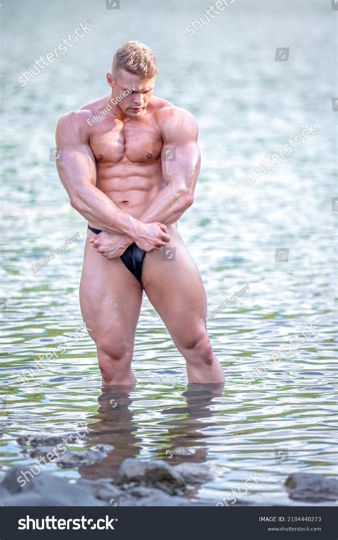 Male Bodybuilder By Water Nature Stock Photo Shutterstock