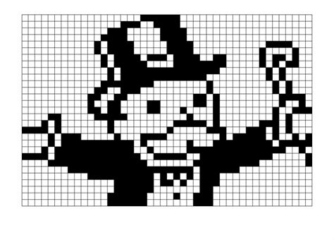 Grid 16x16 Pixel Art Black And White