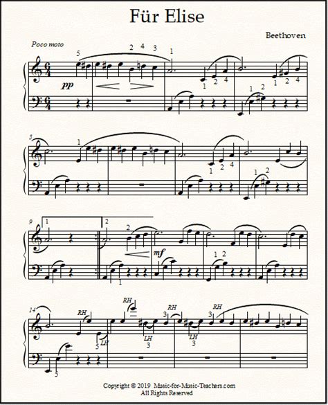 Fur elise is one of the most recognized works of the great ludwig van beethoven. Free Fur Elise Sheet Music - Beautifully Readable Copies