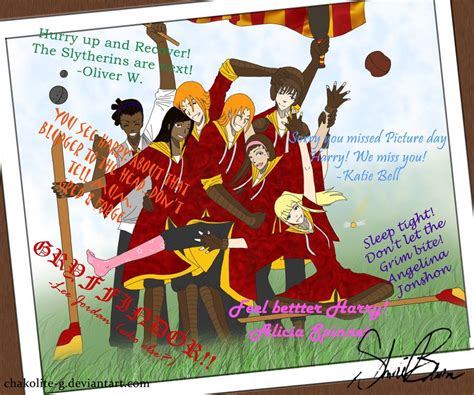 Gryffindor Quidditch Team By Chakolite Gsley Harry Potter Fan Art
