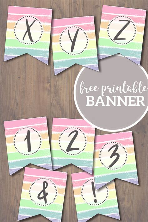 Free Printable Pastel Banner Letters Paper Trail Design Birthday
