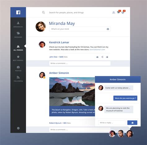 Facebook redesign light on Behance