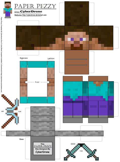 Minecraft Papercraft Steve Head Sexiz Pix