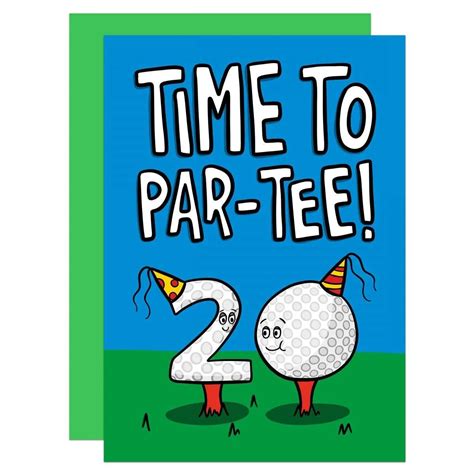 20th Funny Golf Birthday Card A6 Card Teepee Creations