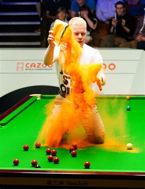 World Snooker Championships Chaos As Protester Jumps On Table And