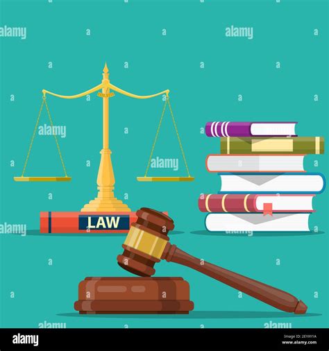 Justice Scales And Wooden Judge Gavel Stock Vector Image And Art Alamy