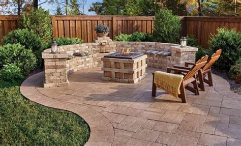 Rumblestone System Outdoor Fireplace Patio Concrete Patio Makeover
