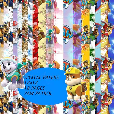 Paw Patrol Digital Paperspdf Papersfor Kidsbirthdayinstant Download