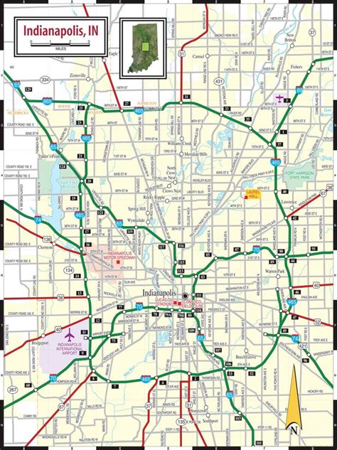 Indianapolis Road Map Road Map Of Indianapolis Indiana
