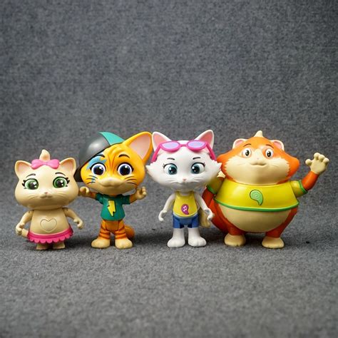 44 Cats Meatball Pilou Milady Lampo Toys Figurines 4 Pcs A