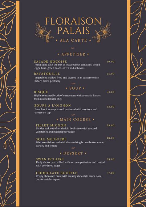 16 Fancy Menu Examples References