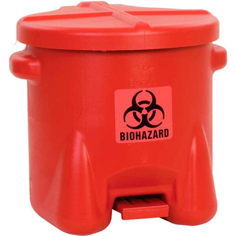 Eagle Gallon Safety Poly Biohazardous Waste Can Red Bio