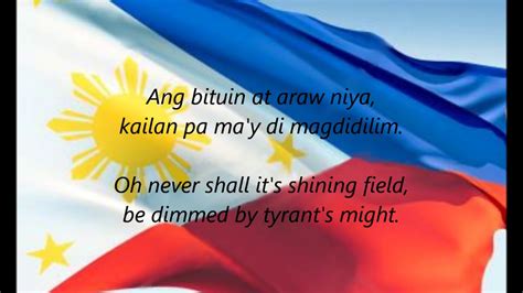 Philippine National Anthem Lupang Hinirang TL EN YouTube