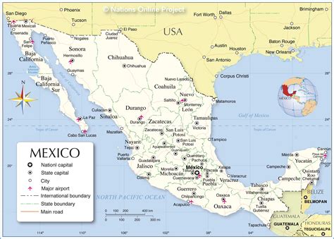 Administrative Map Of Mexico Nations Online Project