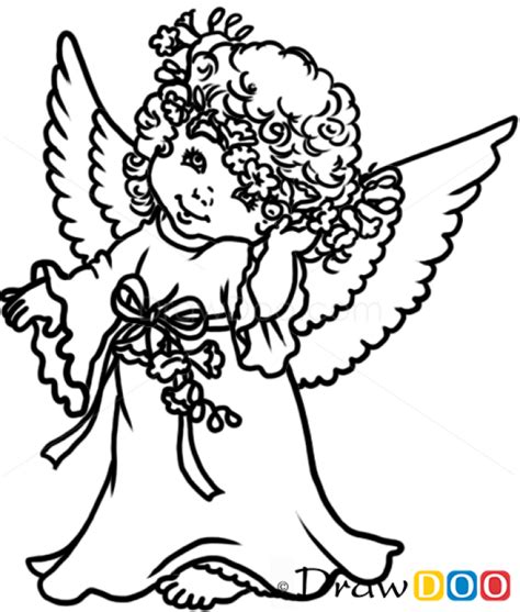 How To Draw Beautiful Angel Christmas Angels