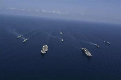 India Showcases Multi Aircraft Carrier Force Ins Vikrant Ins Vikramaditya Mig 29k Jets And
