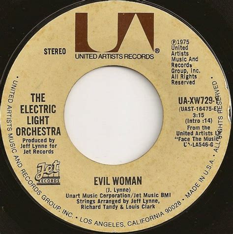 The Electric Light Orchestra Evil Woman 1975 Terre Haute Pressing