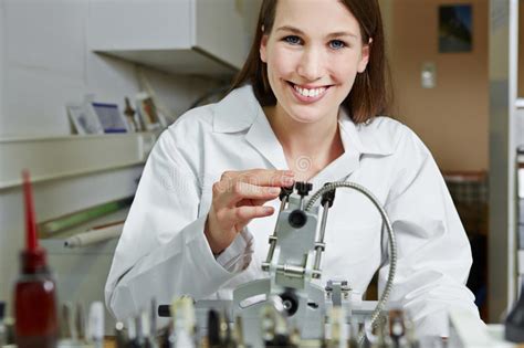 Woman In Workshop Using Drilling Stock Photo - Image of learn, workshop ...
