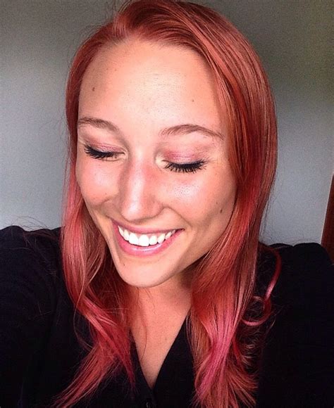 Ash blonde hair dye on red hair. Summer 2015 look- rose gold hair created with ion brilliance salmon color mixed with half ...