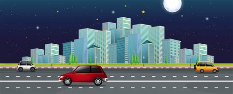 Roadside With Modern Cityscape View 418860 Vector Art At Vecteezy