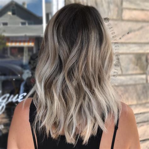 Cool Ashy Blonde Balayage Lob Balayage Lob Ashy Blonde Balayage