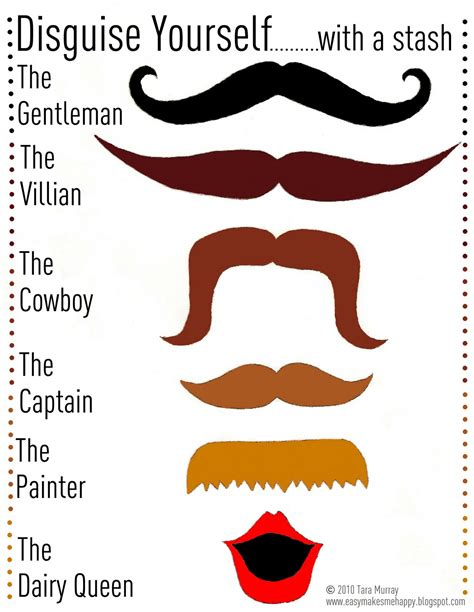 Mustache Disguise Printable Template Mamachee