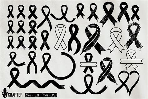 Assorted Awareness Ribbon Tie Svg Bundle By Greatype19 Thehungryjpeg