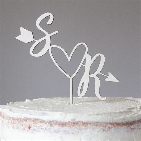 Personalised Initials Wooden Wedding Cake Topper By Fira Studio