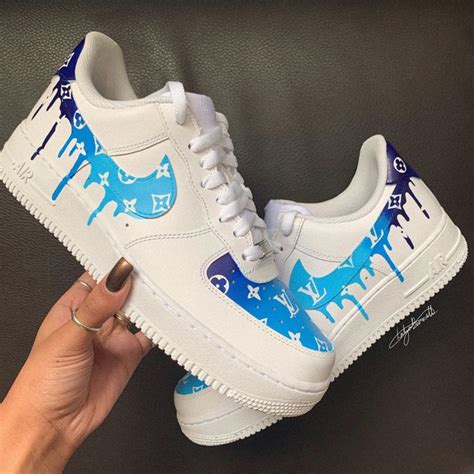 The most common custom air force 1 drip material is introducing our drip tick nike air force 1 custom sneakers. LV BLUE DRIP AIR FORCE 1 | THE CUSTOM MOVEMENT