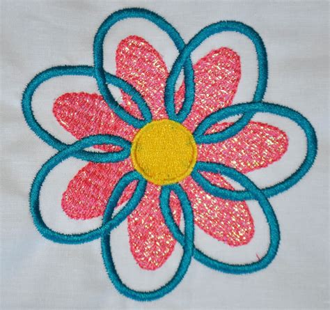 Machine Embroidery Design File Mylar Flower Single By InaHoop
