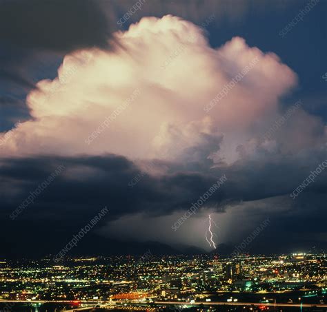 Lightning Over Tucson Arizona Stock Image E1450290 Science