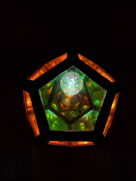 The Dodecahedron Infinity Mirror Dichroic Glass Light Chris Knight