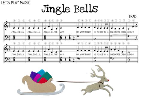 Jingle Bells Very Easy Piano Sheet Music Lets Play Music Market Tay