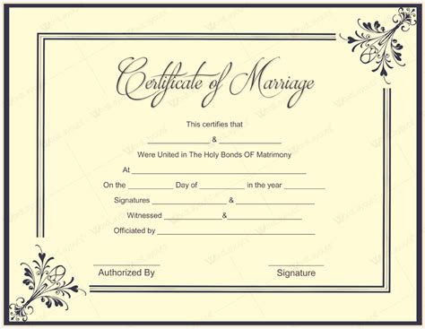 uk marriage certificate template printable birthday