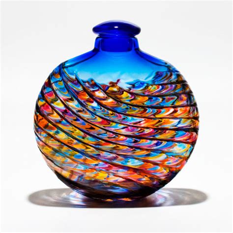 Colourful Art Glass Vessels I Optic Rib Flattened By Michael Trimpol