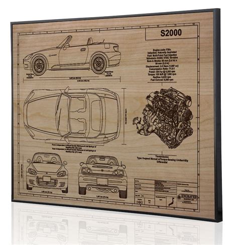 Honda S2000 Ap1 Personalized Laser Engraved Wall Art Engraved Etsy