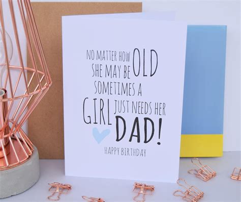 Dad Birthday Card A Girl Just Needs Her Dad Daughter Dad | Etsy