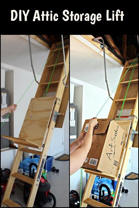 Need To Store Boxes In Your Attic This Diy Attic Storage Lift Will